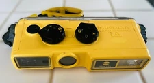 Retro 1980's Minolta WEATHERMATIC A Underwater film camera Yellow WORKS! 