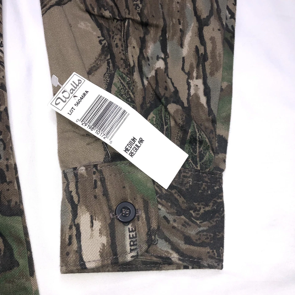 Walls Realtree Camo L/S Hunting Shirt Cotton Chamois Sz M Reg. USA Made Vintage - Image 4 of 4