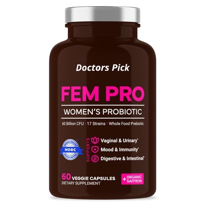 Doctors Pick Fem Pro Probiotics for Women. 17 Clinically Effective Strains fo...