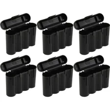 6 BLACK AA AAA BATTERY BATTERY PLASTIC STORAGE CASE HOLDER BOX USA SHIP