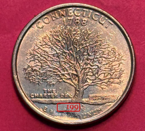 1999-P Strike Through Grease Error Connecticut State Quarter (1213) - Picture 2 of 8