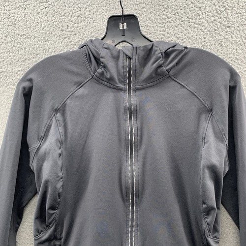 Athleta Half Mile Hoodie Full Zip leichte Daumenlöcher Eingrifftaschen geraut M - Bild 9 von 15