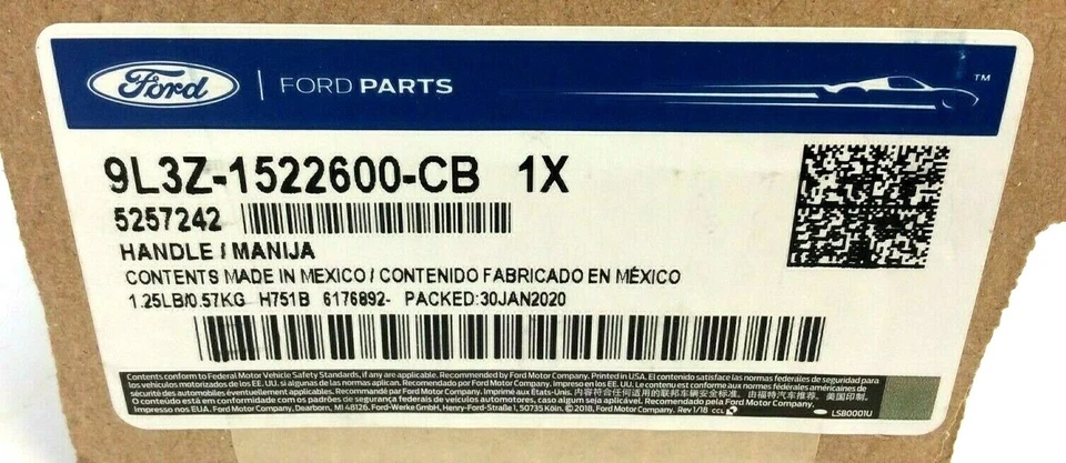 Ford F-150 2009-2014 delantero trasero cromo interior lado del pasajero manija de puerta OEM Foto 4 de 4