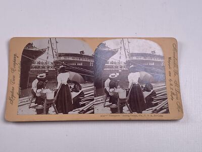 Keystone Stereoview Photo Transports Leaving Tampa Florida for Cuba 