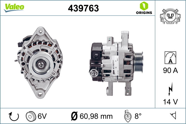 Alternatore 439763 VALEO per TOYOTA