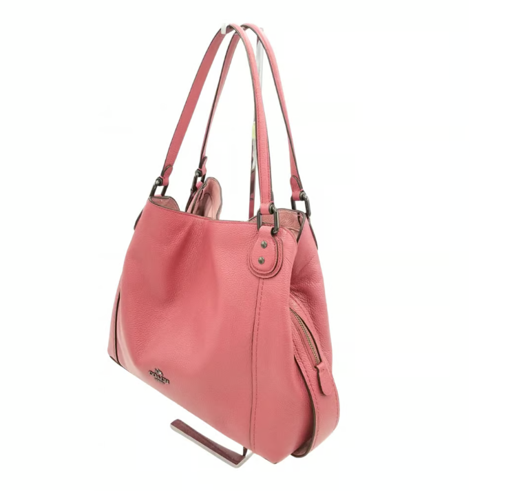 バッグ Coach TurnLock Leather Shoulder y2k Pink Coach Carly Hot Pink Leather Shoulder Bag w/Large Turnlock