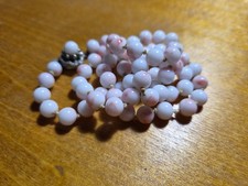 ANTIQUE VICTORIAN ANGEL SKIN WHITE CORAL NECKLAE W CLASP 45.6 GM