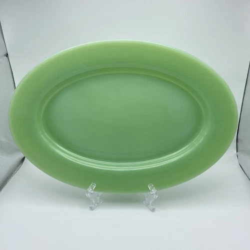 Vintage Fire King Jadeite Serving Platter Oval 11.5"× 8"
