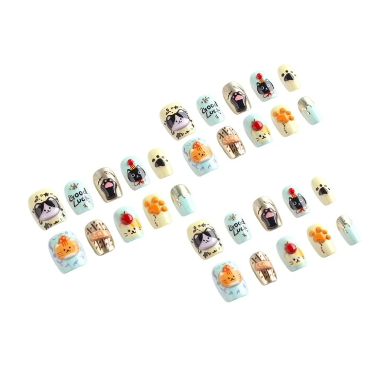 30PCS 3D False Nail Easy Application Bright And Not Easy To Fade Nail