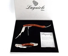 Laguiole by Trudeau Forged Stainless Steel and Pakka Wood Corkscrews Set of 2