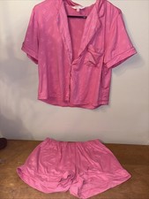 Juicy Couture 2 Pc Soft Pajama Shorts Set Hit Pink Crown Women  s Sz L