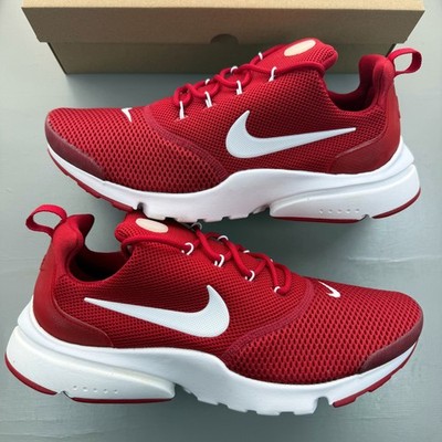Nike Presto Fly Gr. UK 8 Gym Rot Weiß Herren Sneaker 908019-600