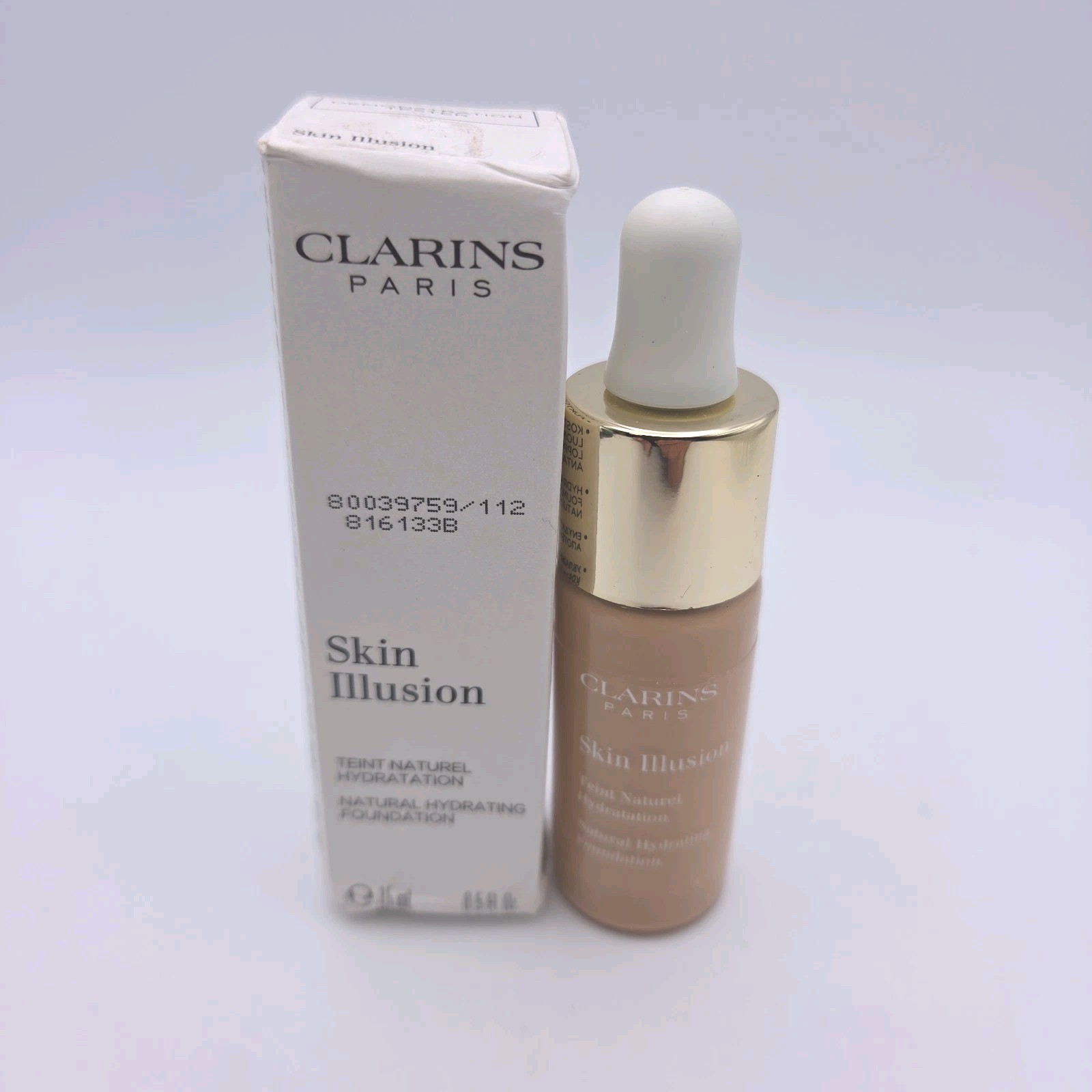 Clarins Skin Illusion Natural Hydrating Foundation .5oz 112 AMBER