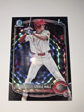 2025 Bowman Crome Draft BLACK GEOMETRIC 9/10 Steele HALL Cincinnati Reds BDC-20