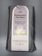 Queen 400 Thread Count Performance Flat Sheet Classic Gray - Threshold: Cotton