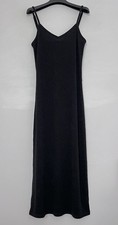 Gap Sleeveless Marled Ribbed Knit Fitted Body-Con Midi Dress Small Tall Black