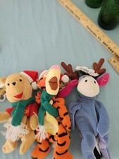 3 Vintage Mouseketoys Winnie The Pooh , Tigger, And Eeyore Holiday Dolls