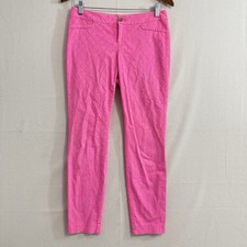 Lilly Pulitzer Kelly Skinny Ankle Pants Textured Jacquard Pink Size 2