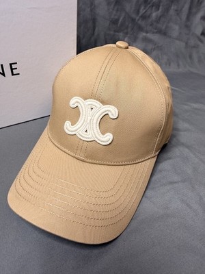Celine Triomphe Toffee Adjustable Women Baseball Cap Medium