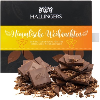 Hallingers Himmlische Weihnachten Vollmilch Edel-Schokolade mit Weihnachts-Gewür