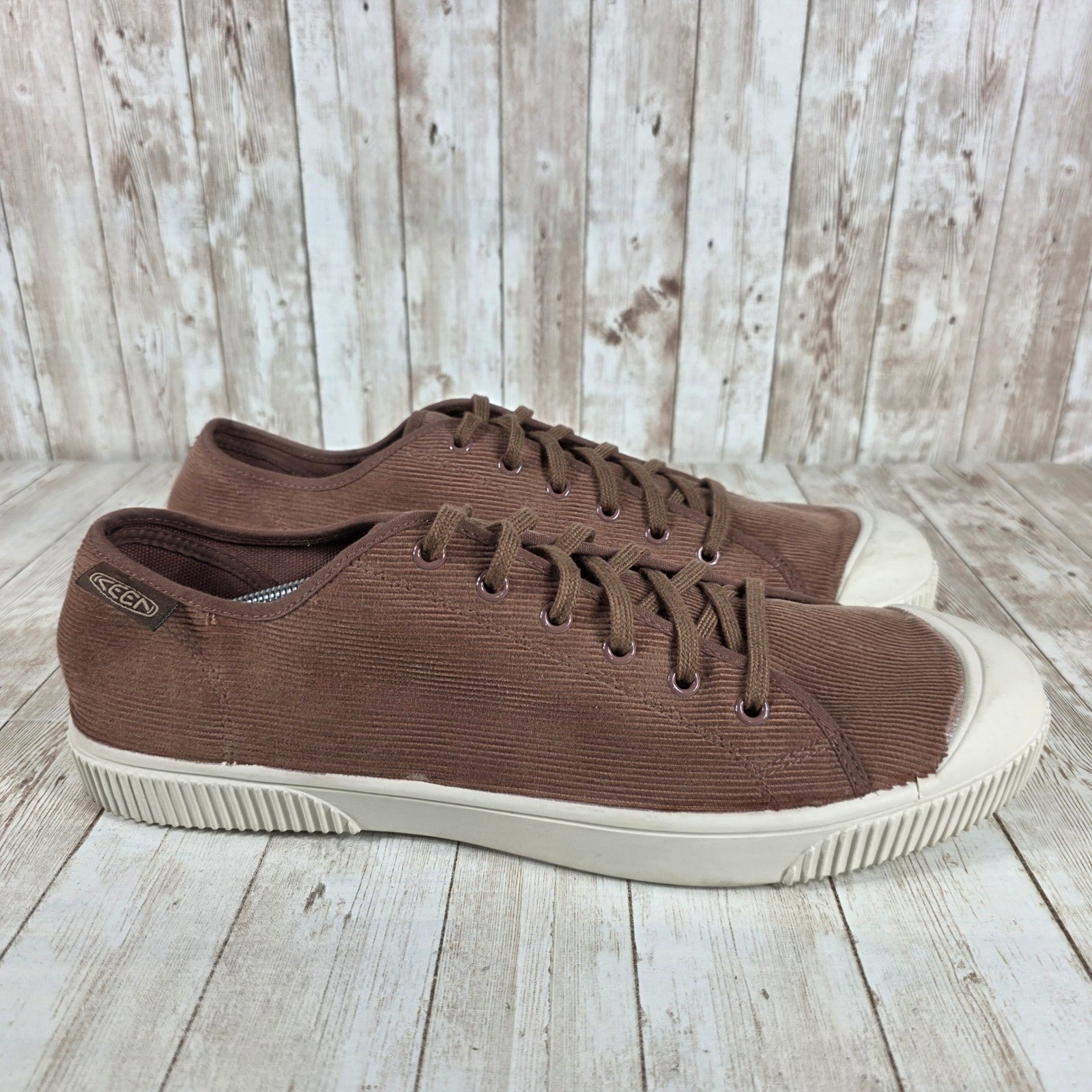 Scarpe sneakers Keen uomo marrone velluto a coste casual stringate taglia 14