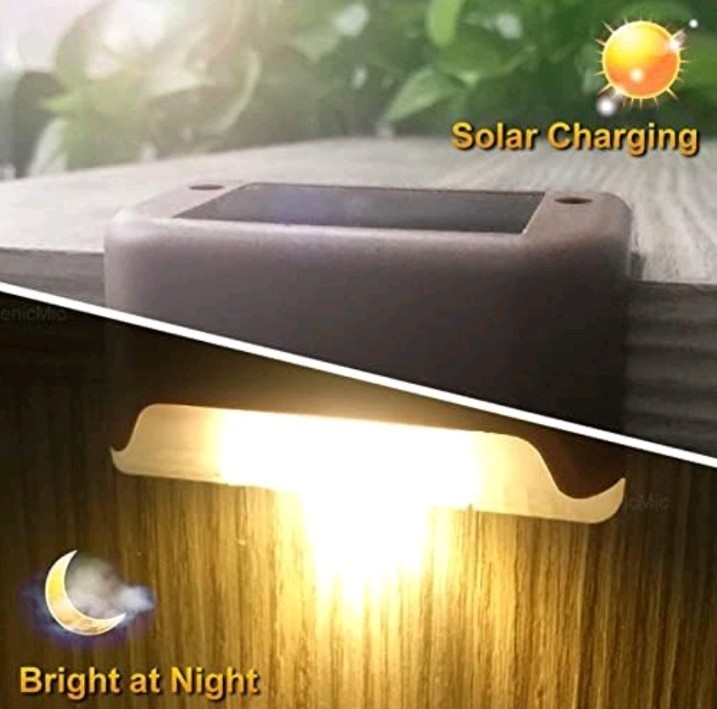 4-Pack Outdoor Solar LED Deck Lights Garden Path Patio Pathway Stairs Step Fence