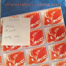 Dire Straits Calling Elvis Vinyl Record 7" VG/VG+ DSTR 16 1991