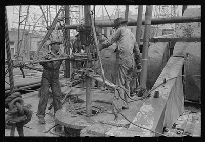 #ad Photo:Kilgore Texas 1939 Oil Field Workers Adding Pipe to Drill Rig $13.49