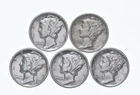 High Grade Lot 1939 1936 1939 1939 1936 Mercury Dime Collection *331