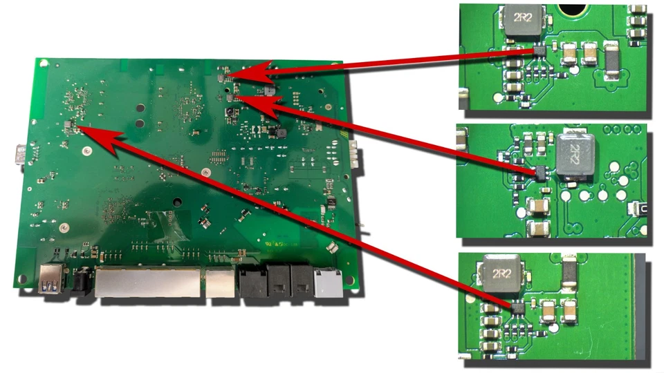 FRITZ!Box 7590 WLAN defekt 3x Spannungswandler 2x RF Front-End 3x Kondensator - Bild 3 von 4