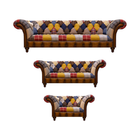 Wohnzimmer 3Tlg Sofas Set Sofagarnitur Sessel PolstermöBel Neu Chesterfield