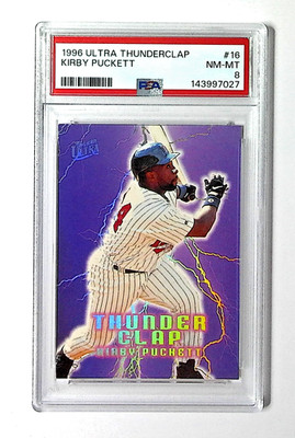 1996 Fleer Ultra Thunderclap #16 Kirby Puckett PSA 8 NM-MT Twins