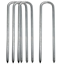 4 Pack 12in Heavy Duty Steel Rebar Ground Stakes U Shape Tent Anchor Pegs