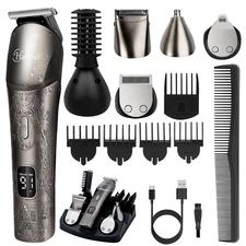 Hatteker Beard Trimmer Mustache for Men 8 in 1 Adjustable - Silver NEW SEALED