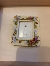 VTG Hand Painted Frame Flower Design Victorian Mini Free-Standing Frame