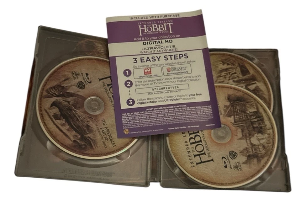 THE HOBBIT: THE DESOLATION OF SMAUG (Extended Blu-Ray Steelbook Edition, 2014)VG - Image 3 of 3