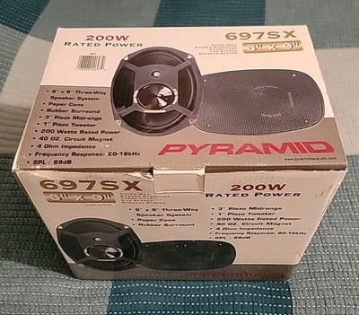 NOS PYRAMID 697SX 6'' x 9'' Three-Way Speakers 200W New In Box