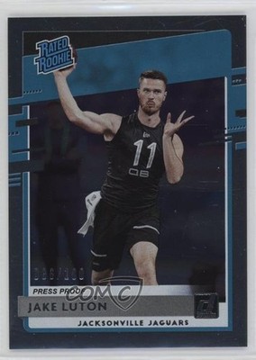2020 Panini Donruss Rated Press Proof Silver /100 Jake Luton #344 Rookie RC 04yp