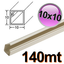 Mini canalina 10x10 mm per cavo elettrico in PVC rigido autoestinguente - scatol