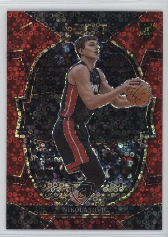 2022 Panini Select Concourse Red Disco Prizm 49/49 Nikola Jovic Rookie RC 06i8