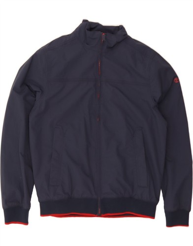 TIMBERLAND Mens Bomber Jacket UK 38 Medium Navy Blue Nylon DN07