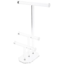 Plymor Acrylic 3-Tier T-Bar Necklace & Bracelet Stand, 16" H x 12" W x 8" D