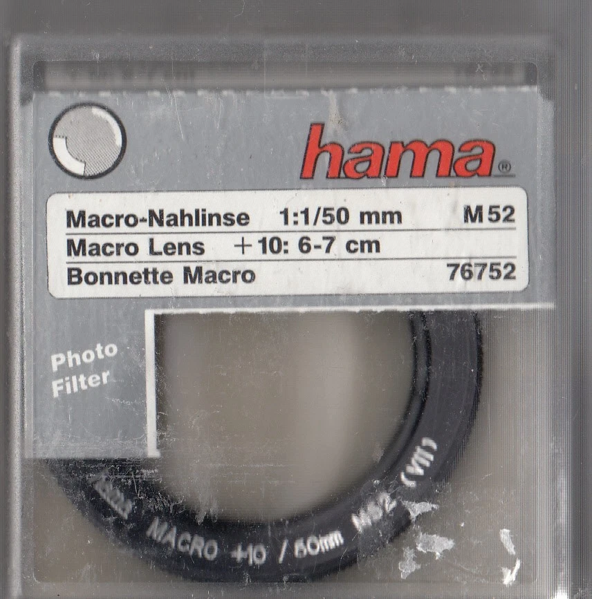 52 mm Macro close-up lens +10 (close up) by Hama -- new --