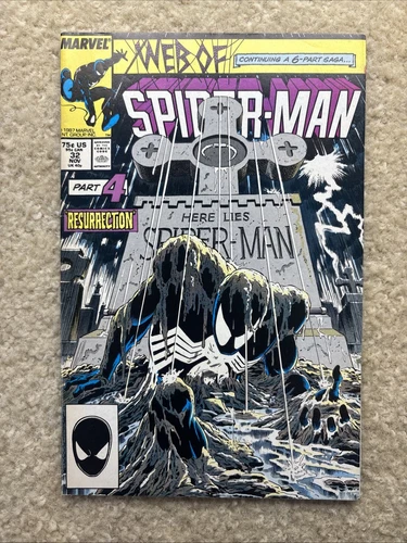 Web of Spider-Man #32 (Marvel Comics November 1987) 🔑 Iconic Zeck Cover Art