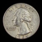 1964 Washington Quarter 90% Silver $0.25 FV Circulated Pre-1965 US Coin - 21-54