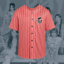TWICE THIS IS FOR Baseball Jersey Red Once Merch Shirt Kpop Concert Outfit K69