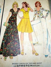 LOVELY VTG 1970s DRESS TOP SKIRT McCALLS Sewing Pattern 12/34