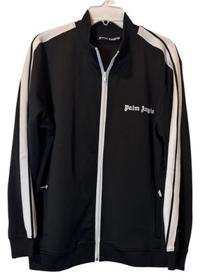 Palm Angels Black and White Full Zip Track Jacket Mens Size Large