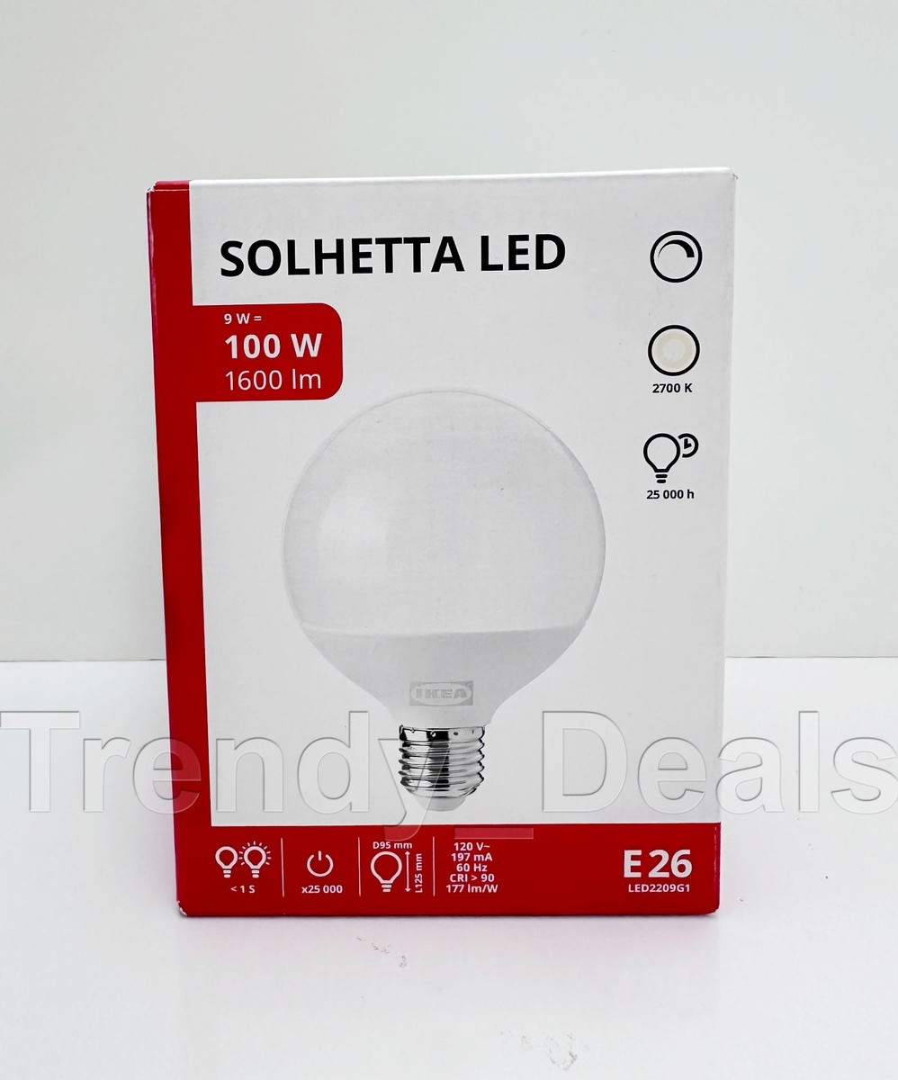 Ikea SOLHETTA LED bulb E26 1600 lumen, 2700K 9 W, dimmable/globe