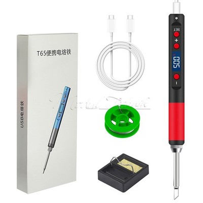 65W USB Smart Electric Soldering Iron Set PD/QC 180-500°C Adjustable Temperature